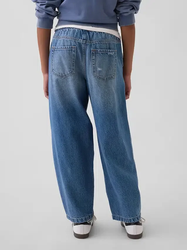 Kinderjeans met hoge taille en wijd been