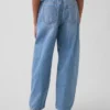 Kinderjeans met hoge taille en wijd been