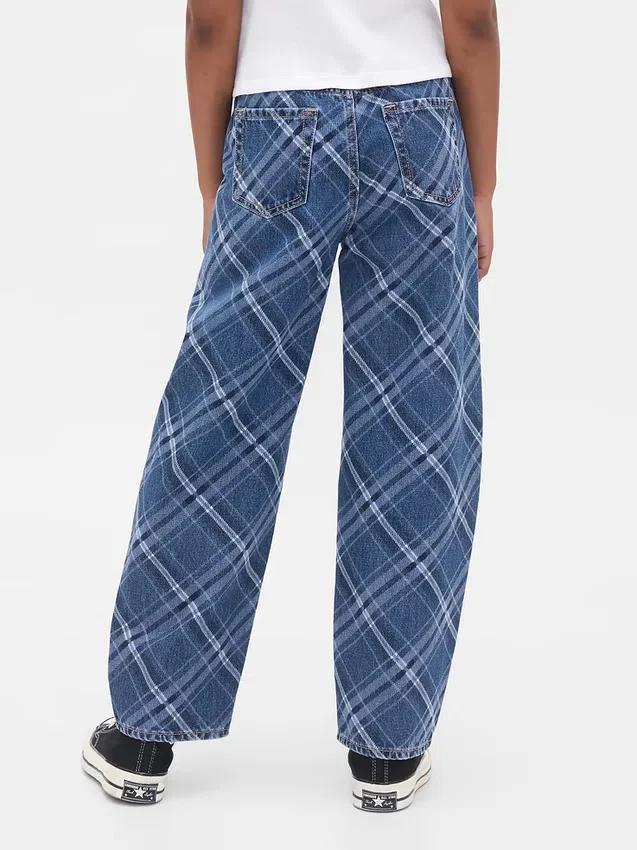 Kinderjeans met hoge taille en wijd been