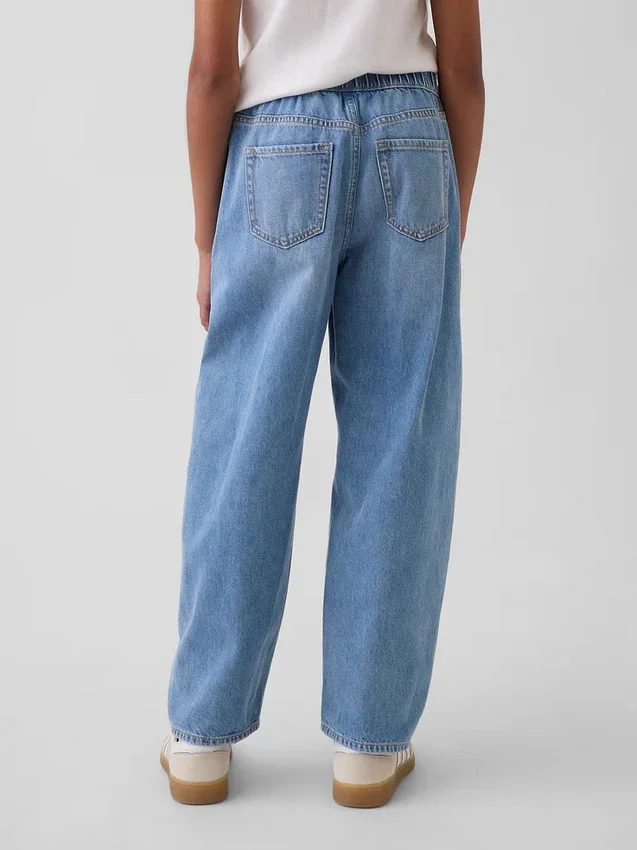 Kinderjeans met hoge taille en wijd been