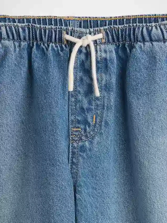 Kinderjeans met hoge taille en wijd been