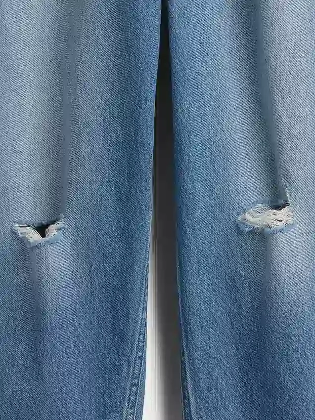 Kinderjeans met hoge taille en wijd been
