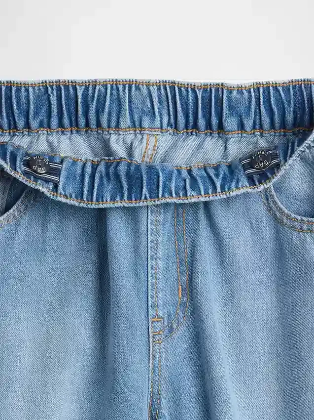 Kinderjeans met hoge taille en wijd been