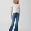 Kinderjeans met hoge taille en wijde pijpen in jaren '70-stijl