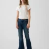 Kinderjeans met hoge taille en wijde pijpen in jaren '70-stijl