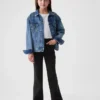 Kinderjeans met hoge taille en wijde pijpen in jaren '70-stijl