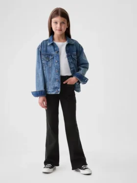 Kinderjeans met hoge taille en wijde pijpen in jaren '70-stijl