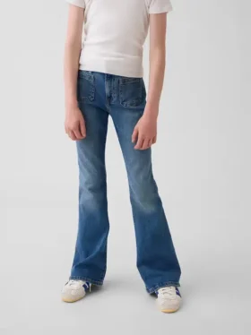 Kinderjeans met hoge taille en wijde pijpen in jaren ’70-stijl