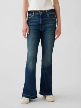 Kinderjeans met hoge taille en wijde pijpen in jaren ’70-stijl
