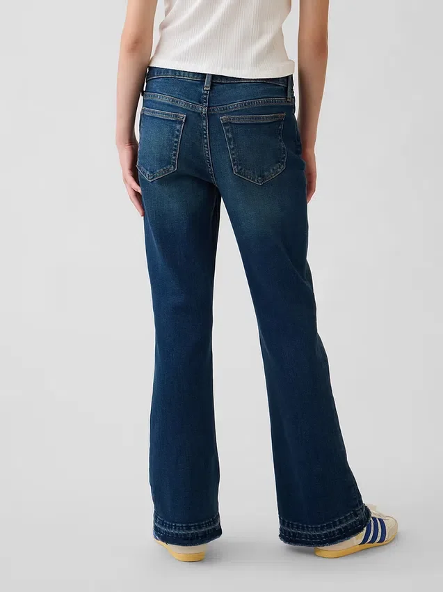 Kinderjeans met hoge taille en wijde pijpen in jaren '70-stijl