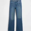 Kinderjeans met hoge taille en wijde pijpen in jaren '70-stijl