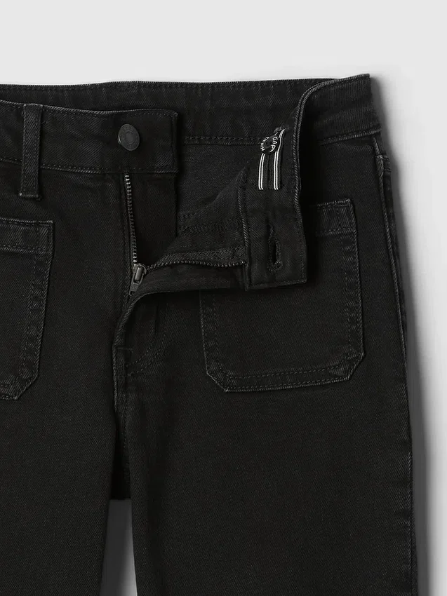 Kinderjeans met hoge taille en wijde pijpen in jaren '70-stijl