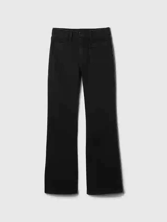 Kinderjeans met hoge taille en wijde pijpen in jaren '70-stijl