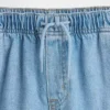Kinderjeans met hoge taille, ruime pijpen en enkellengte