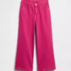 Kinderjeans met hoge taille, wijde pijpen en enkellengte