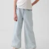 Kinderjeans met hoge taille, wijde pijpen en enkellengte