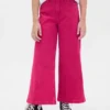 Kinderjeans met hoge taille, wijde pijpen en enkellengte