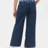 Kinderjeans met hoge taille, wijde pijpen en enkellengte