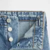 Kinderjeans met hoge taille, wijde pijpen en enkellengte