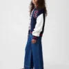 Kinderjeans met hoge taille, wijde pijpen en enkellengte
