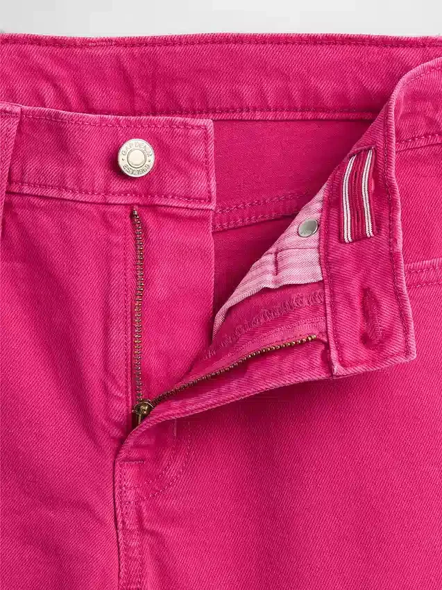 Kinderjeans met hoge taille, wijde pijpen en enkellengte