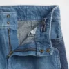 Kinderjeans met hoge taille, wijde pijpen en enkellengte