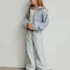 Kinderjeans met hoge taille, wijde pijpen en enkellengte