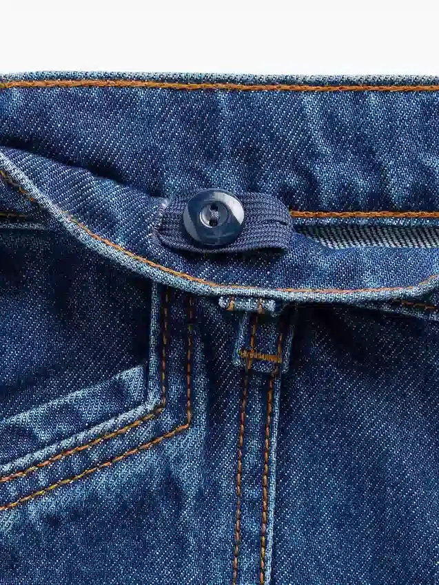 Kinderjeans met hoge taille, wijde pijpen en enkellengte