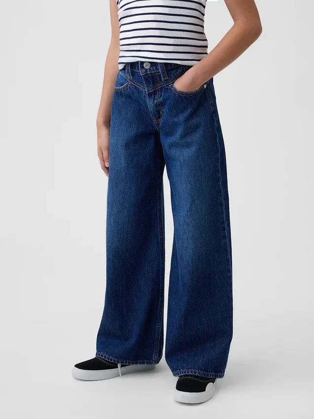 Kinderjeans met lage taille en baggy pasvorm