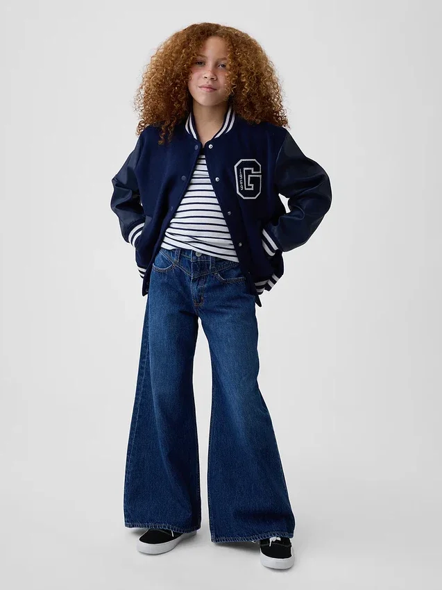 Kinderjeans met lage taille en baggy pasvorm
