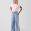 Kinderjeans met lage taille en kanten rand, baggy model