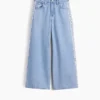 Kinderjeans met lage taille en kanten rand, baggy model