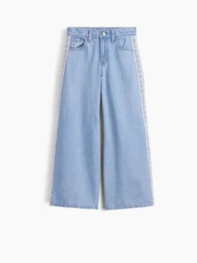 Kinderjeans met lage taille en kanten rand, baggy model