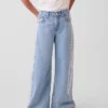 Kinderjeans met lage taille en kanten rand, baggy model