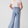 Kinderjeans met lage taille en kanten rand, baggy model