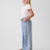 Kinderjeans met lage taille en kanten rand, baggy model