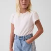 Kinderjeans met lage taille en kanten rand, baggy model