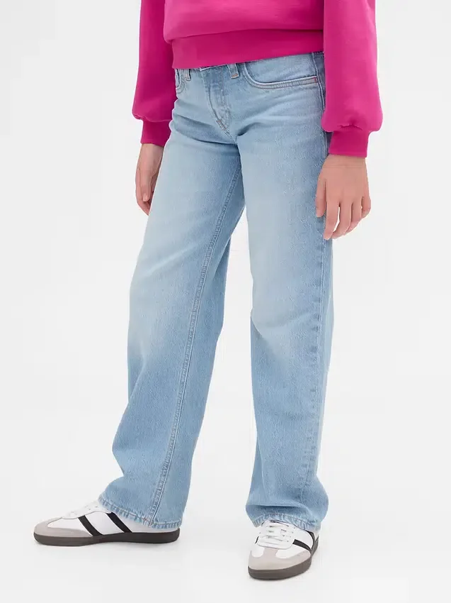 Kinderjeans met lage taille en rechte pasvorm
