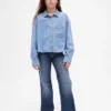 Kinderjeans met lage taille en relaxte flare