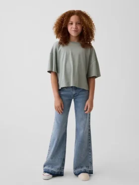 Kinderjeans met lage taille en relaxte flare