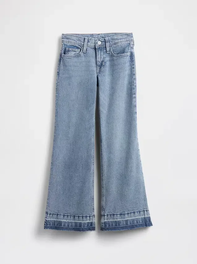 Kinderjeans met lage taille en relaxte flare