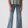 Kinderjeans met lage taille en relaxte flare