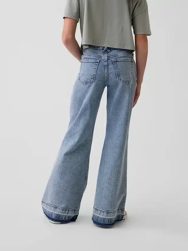 Kinderjeans met lage taille en relaxte flare
