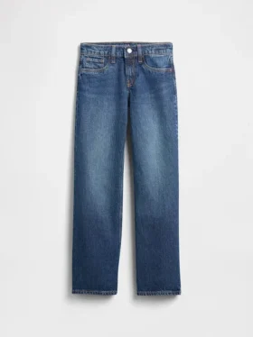 Kinderjeans met lage taille en relaxte, rechte pasvorm