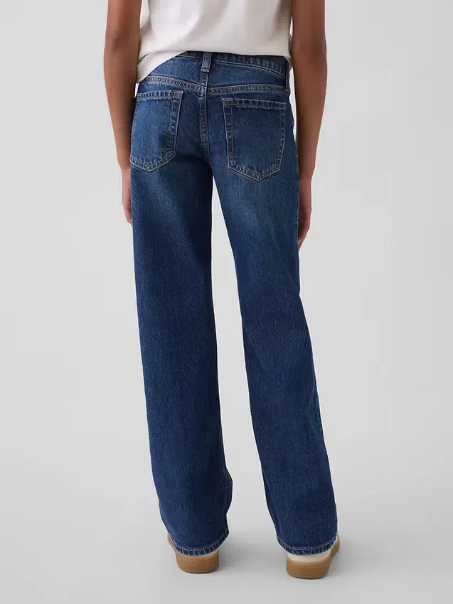 Kinderjeans met lage taille en relaxte, rechte pasvorm