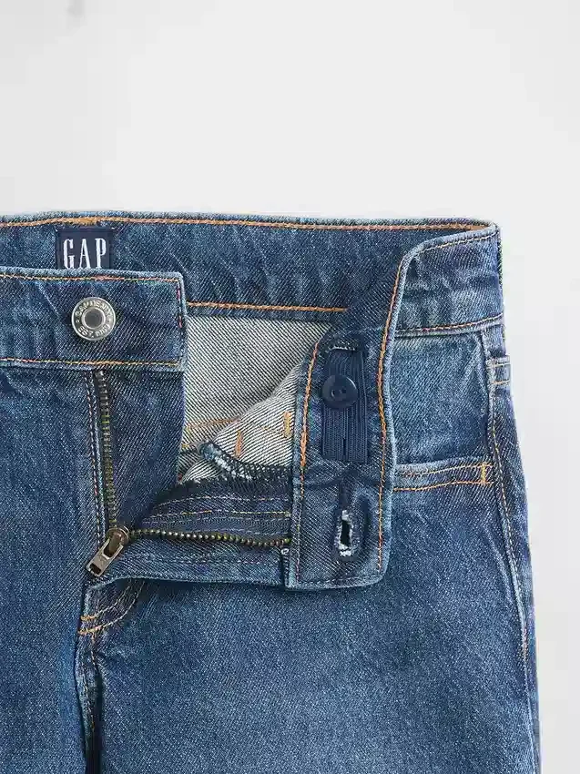 Kinderjeans met lage taille en relaxte, rechte pasvorm