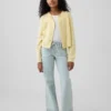 Kinderjeans met lage taille, vetersluiting en relaxte flare