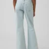 Kinderjeans met lage taille, vetersluiting en relaxte flare