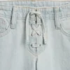 Kinderjeans met lage taille, vetersluiting en relaxte flare
