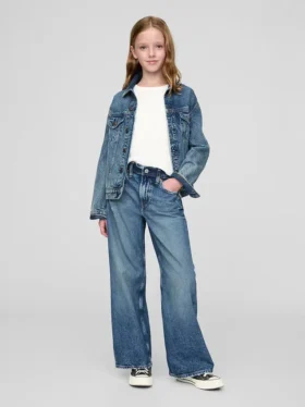 Kinderjeans met lage taille, wijd been